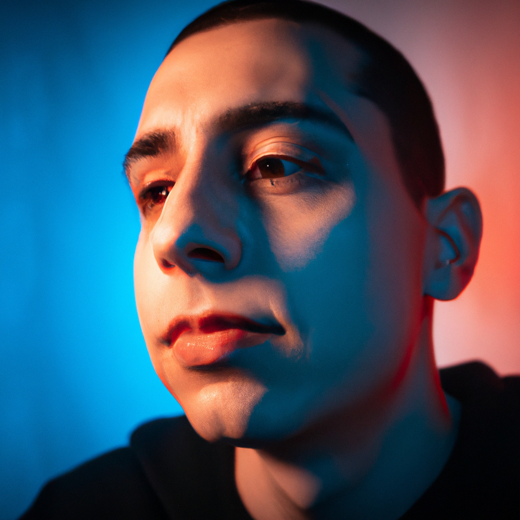 Портрет CTO в технолаборатории с неоновым освещением